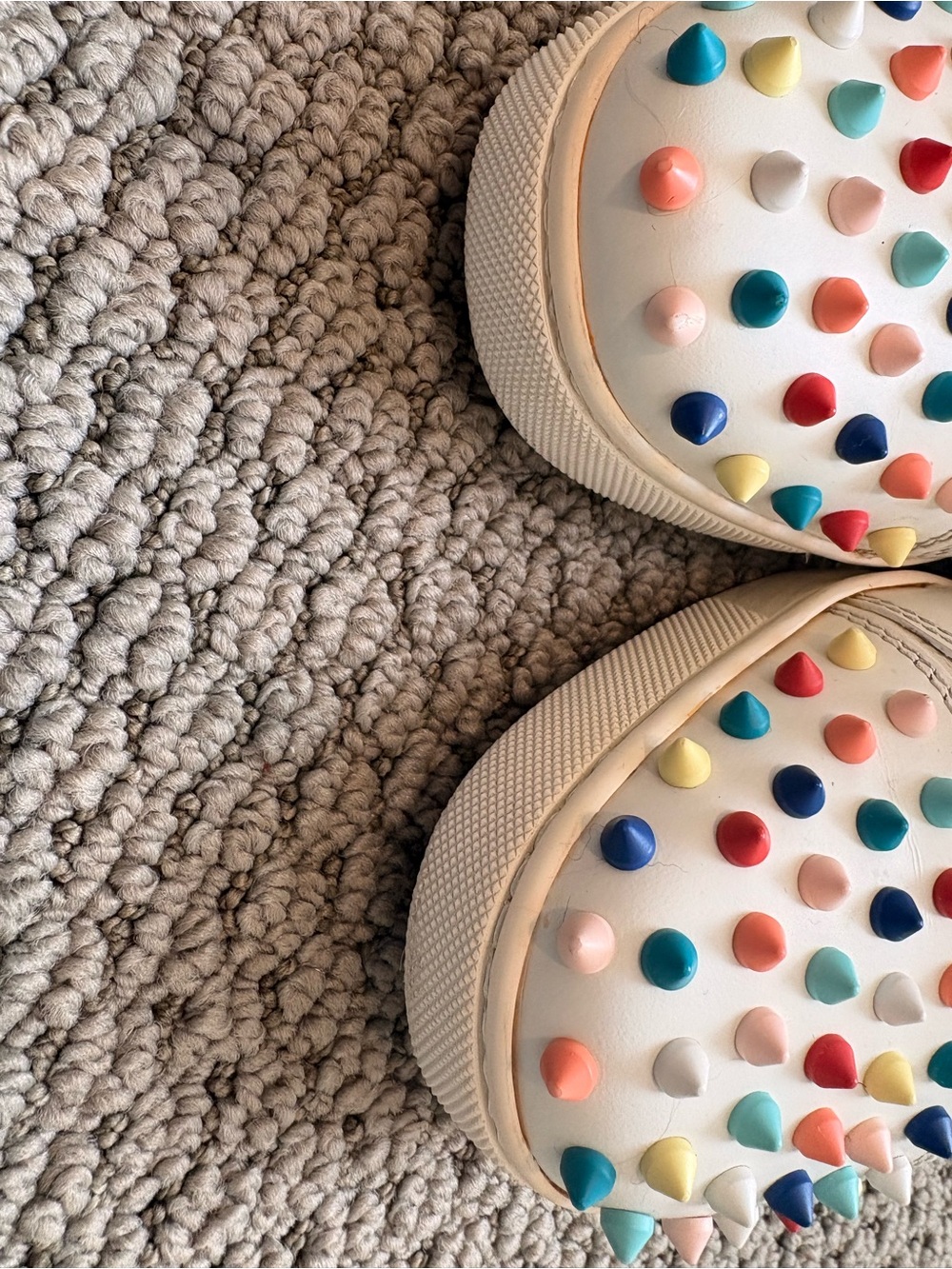 Christian Louboutin Louis Candy Spike White High-Top Sneakers - Picture 6 of 6